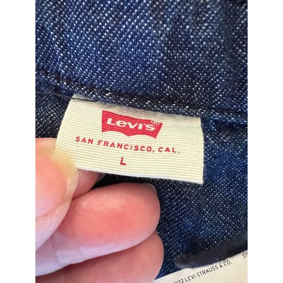 NWT Levi’s Denim Utility Jumpsuit Size L Adjustable Waist 27” Inseam - Picture 12 of 16